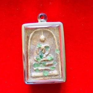 Green jude antiqus phra somdej thai buddha amulet